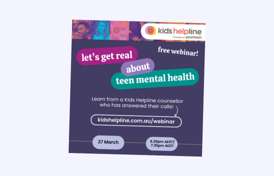 Kids Helpline Teen Mental Health Webinar Social Artwork Preview Image