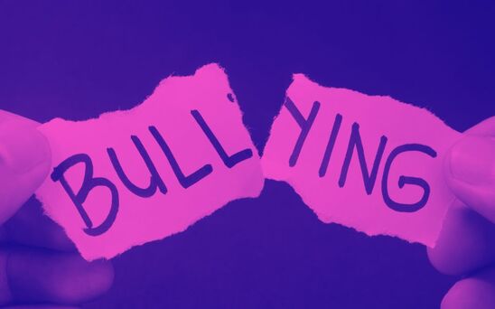 Bullying Word Being Torn In Half