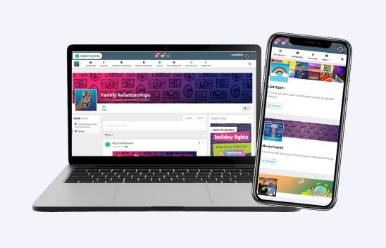 Computer and phone screenshots of Kids Helpline's My Circle