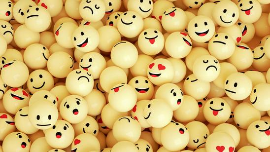3d Emoji Face Yellow Balls