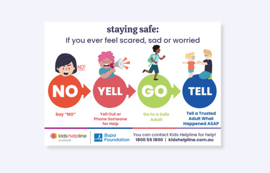 no yell go tell - stranger safety poster