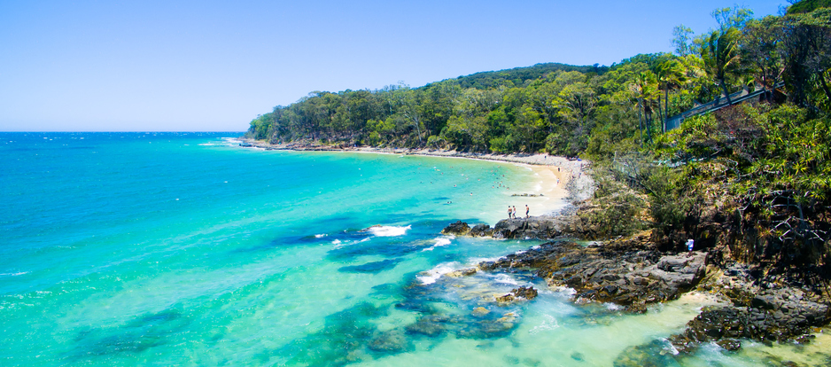 An aerial shot of Noosa on the Sunshine Coast