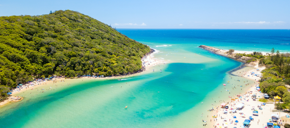 Aerial image of Tallebudgera Creek on the Gold Coast in Queensland