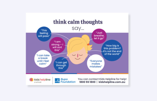 Think calming thoughts infosheet