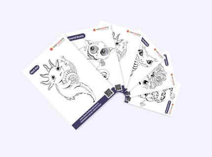 5 Mood Critters Colouring sheets in a spiraling pattern